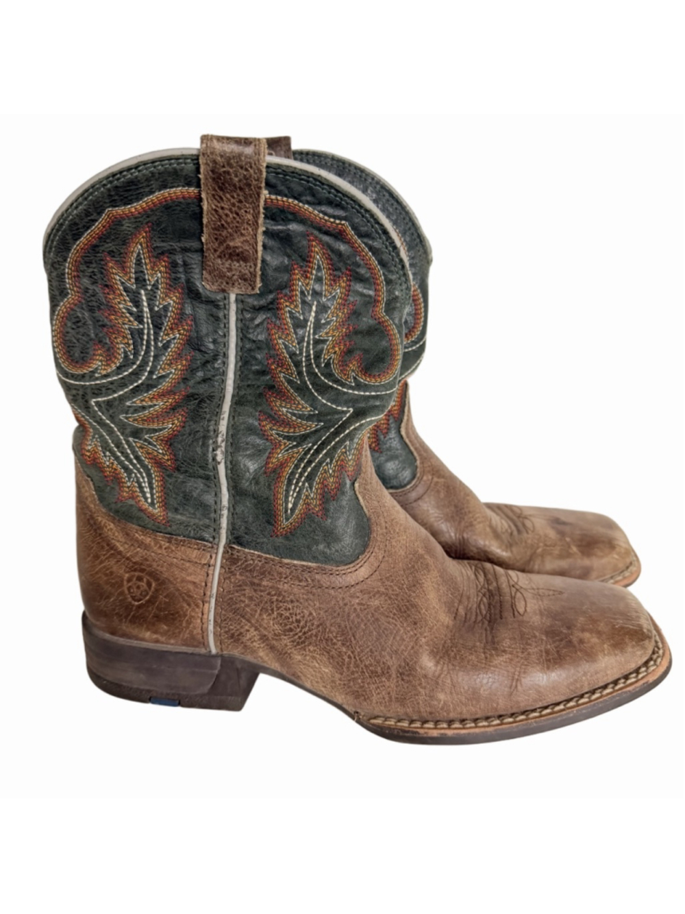 Ariat Kids Wilder Western Boot Youth Size 5 Brown Teal Embroidered Cowboy Rodeo